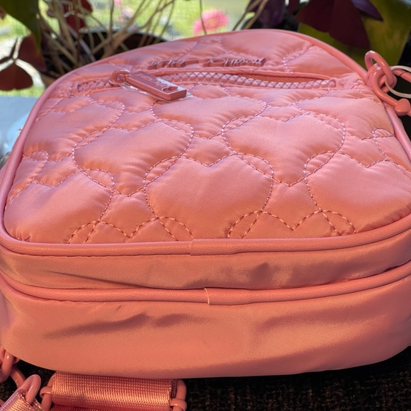 BETSEY JOHNSON XOALI Heart Quilted Sling Bag In Pink - Picture 14 of 16
